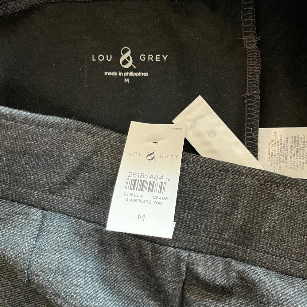 Lou & Grey Dark Gray Soft Ponte Knit High Rise Leggings Pants Womens‎ Medium - Picture 3 of 4